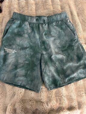 Abercrombie YPB Athletic Club Tie-Dye Green Shorts